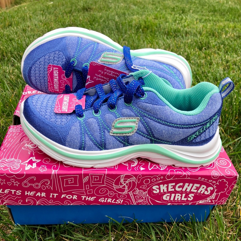 Skechers Girls Blue Aqua Swift Kicks Sneakers